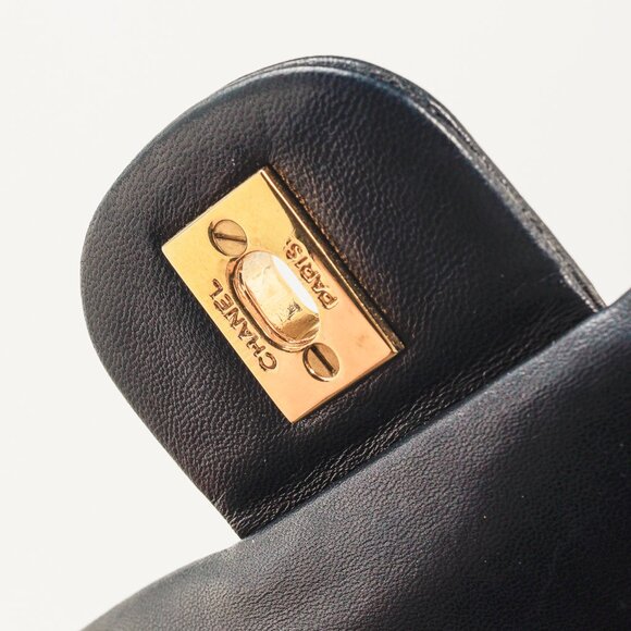 Chanel Navy Lambskin Leather Classic Medium Double Flap Shoulder Bag - Picture 11 of 16